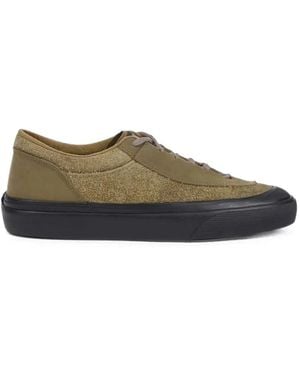 Stone Island S100020 Suede Low-Top Sneakers With Compass Logo Patch - Green