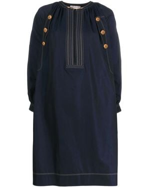 Givenchy Button Details Poplin Dress - Blue