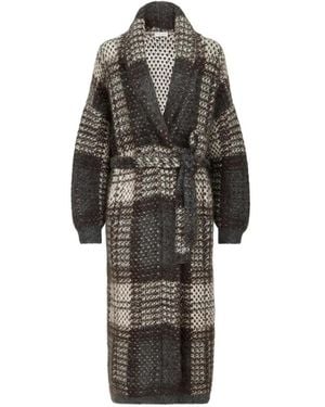 Brunello Cucinelli Dazzling Tartan Double Knit Coat - Brown