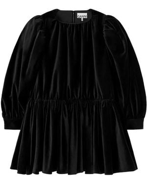 Ganni Vestido De Terciopelo - Negro