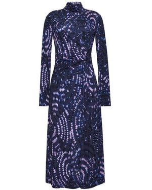 Cara Cara Hera Gathered-Detail Midi Dress - Blue