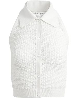 Alice + Olivia クロシェ トップ - ホワイト