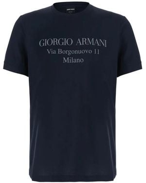 Giorgio Armani Camiseta Con Logo Estampado - Azul