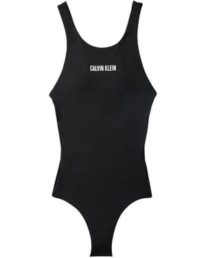 Calvin Klein Logo Swimsuit - Black