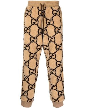 Gucci Gg Jacquard Joggers - Brown