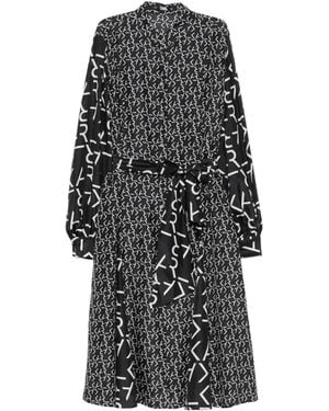 KARL LAGERFELD Logo-Print Midi Dress - Grey