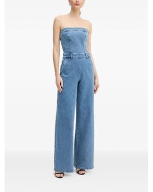 Guess Strapless Flared Jumpsuit - Blue
