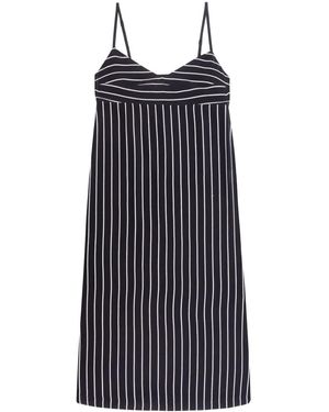 Handred Robe Mi-Longue En Soie À Rayures - Noir