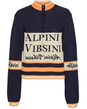 Henrik Vibskov Gestreifter Pullover mit Reißverschluss - Blau