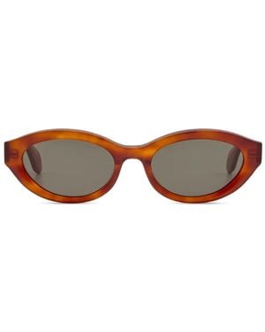 Gigi Studios Mila Oval-Frame Sunglasses - Brown
