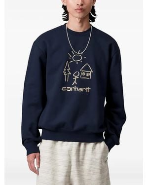 Carhartt エンブロイダリー スウェットシャツ - ブルー