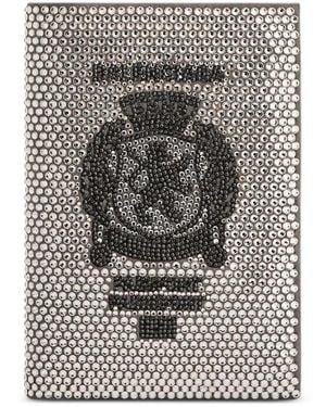 Balenciaga Rhinestone-Embellished Passport Holder - Gray