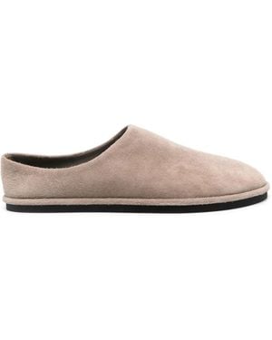 AURALEE Suede Slippers - White