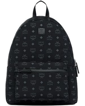 MCM Verstaubarer Stark Rucksack Mit Monogrammmuster - Schwarz