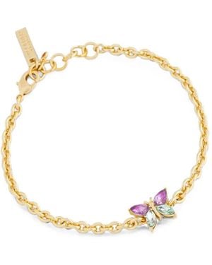 Kurt Geiger Crystal-Butterfly Cable-Link Bracelet - Metallic