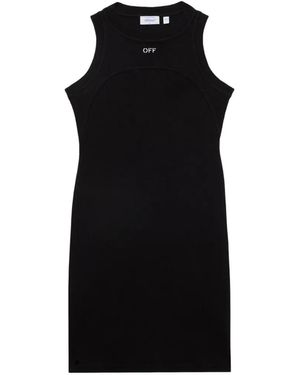 Off-White c/o Virgil Abloh Logo-Embroidered Mini Dress - Black