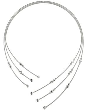 Desmo Collar Crystal Flexi Con Múltiples Filas - Blanco