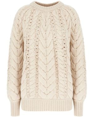 Brunello Cucinelli Cashmere-Silk Chunky-Knit Jumper - Natural