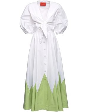 La DoubleJ Peek-A-Boo Graphic-Print Dress - White
