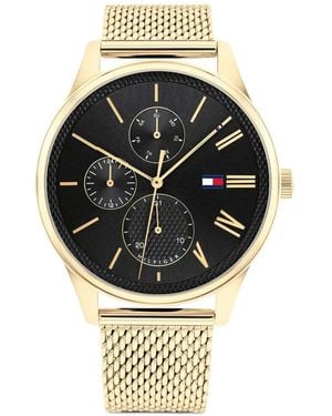 Tommy Hilfiger Damon Mm Horloge Met Mesh Bandje - Metallic