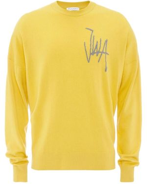 JW Anderson Maglione Con Logo A Intarsio - Giallo