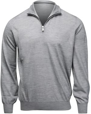 Brunello Cucinelli ジップネック セーター - グレー