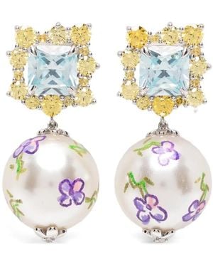 ShuShu/Tong Orecchini Pendenti A Fiori - Bianco