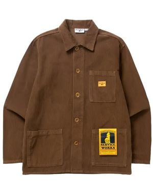 Service Works Corduroy Chore Patch-Pocket Shirt - Brown