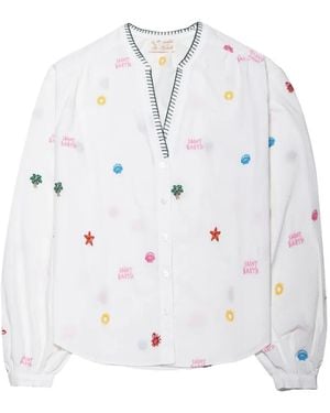 MC2 Saint Barth Liona Embroidered Blouse - White