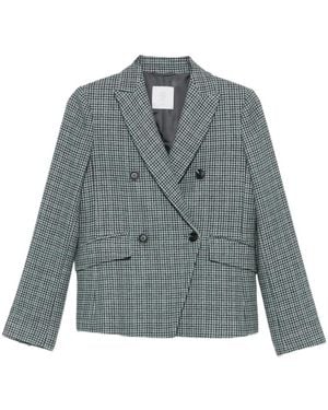 Eleventy Houndstooth Double-Breasted Blazer - Gray