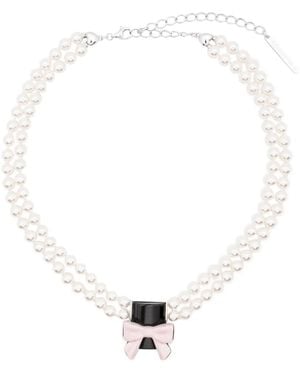 ShuShu/Tong X Yvmin Collana Con Pendente A Fiocco - Bianco