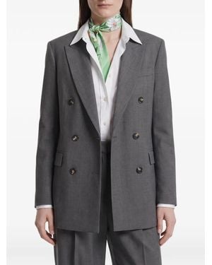 SUTTON NEW YORK Double-Breasted Buttoned Blazer - Grey