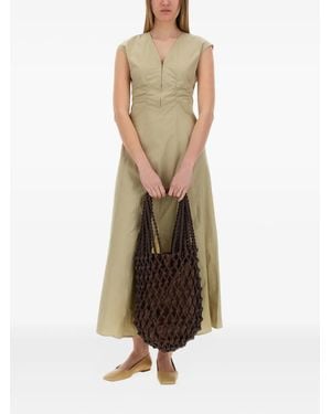 Alysi V-Neck Maxi Dress - Natural