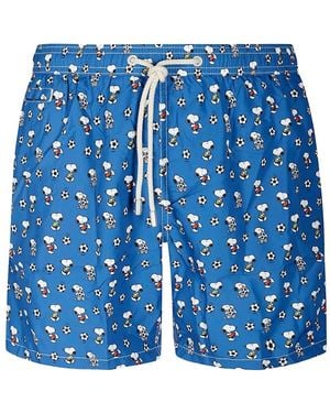 Mc2 Saint Barth Lighting Micro Fantasy Snoopy Soccer Swim Shorts - Blue