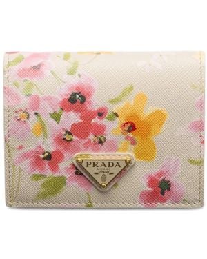 Prada Floral-Print Wallet - Pink