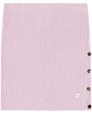 Courreges Ribbed Mini Skirt - Pink