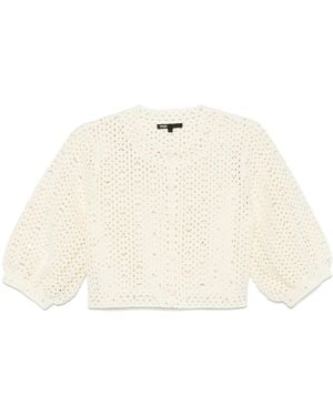 Maje Cardigan À Ornements Strassés - Neutre
