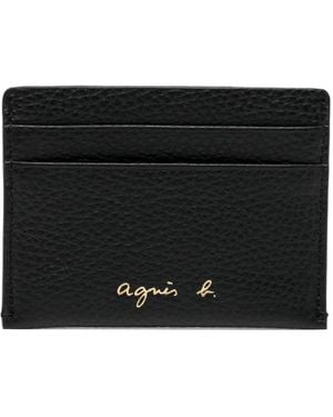 agnès b. Leather Cardholder - Black
