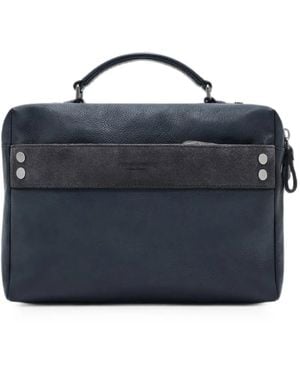 Giorgio Armani Leather Shoulder Bag - Blue