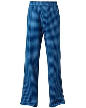 Wales Bonner London Houndstooth-Pattern Track Trousers - Blue