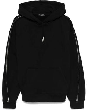 Mugler Zip-Details Hoodie - Black