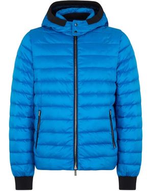 Moorer Hooded Padded Jacket - Blue