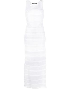 Antonino Valenti Sheer Mesh Maxi Dress - White