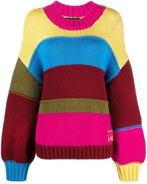 DSquared² Long-Sleeve Intarsia-Knit Jumper - Pink