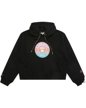 A Bathing Ape Circular-Logo Cotton Hoodie - Black