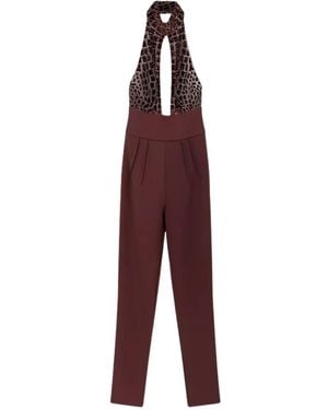 Elisabetta Franchi Halter-Neck Sequin-Embellished Jumpsuit - Purple