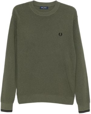 Fred Perry Pull À Logo Brodé - Vert