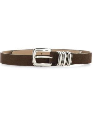 Gianni Chiarini Engraved Suede Belt - White