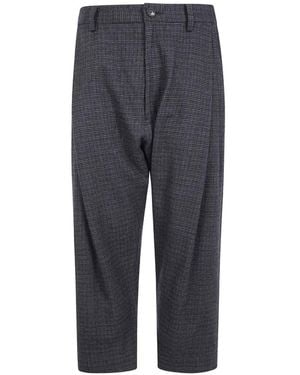 Ziggy Chen Tapered-Leg Checked Trousers - Blue