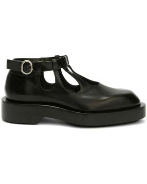 Jil Sander バックル レザーローファー - ブラック